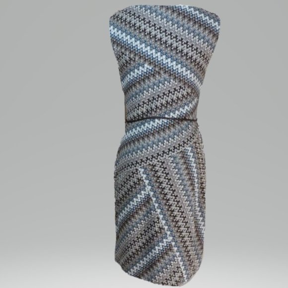 Muse Size 6 Multi Brown Sleeveless Shift Dress - Picture 3 of 4